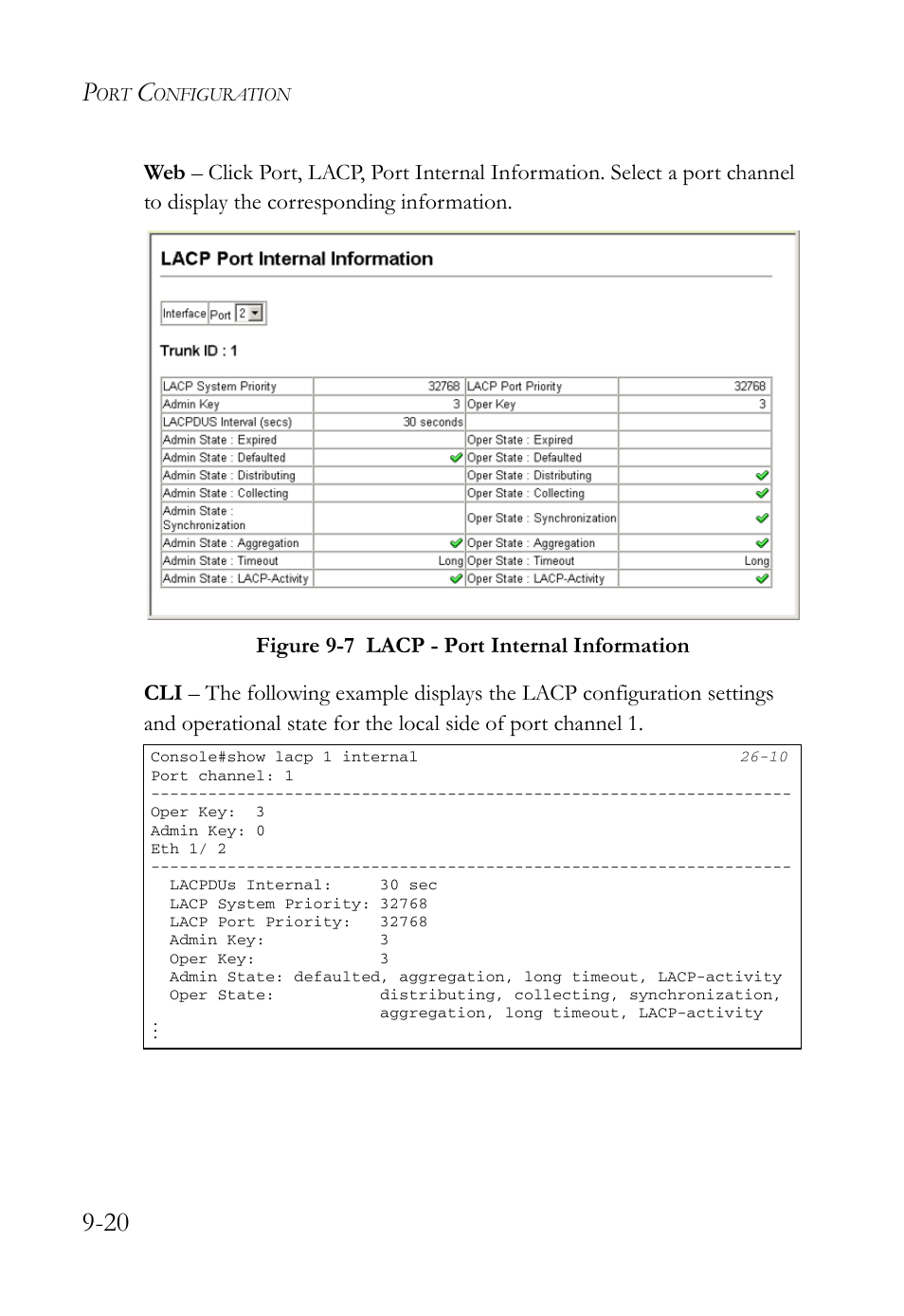 Figure 9-7, Lacp - port internal information -20 | SMC Networks TigerAccess SMC7816M User Manual | Page 236 / 962
