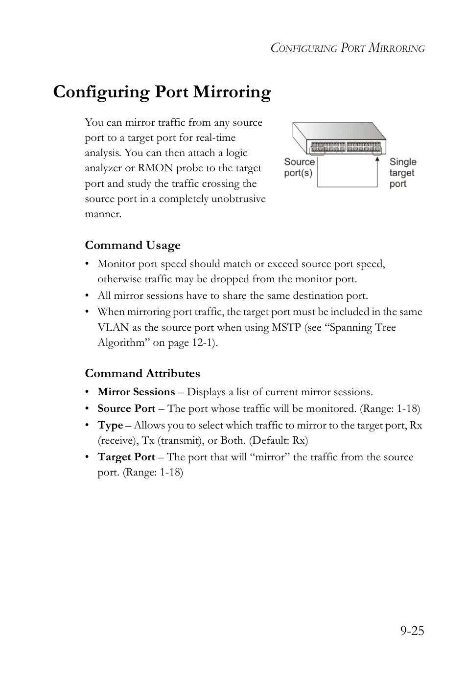 Configuring port mirroring, Configuring port mirroring -25 | SMC Networks TigerAccess SMC7816M User Manual | Page 241 / 962
