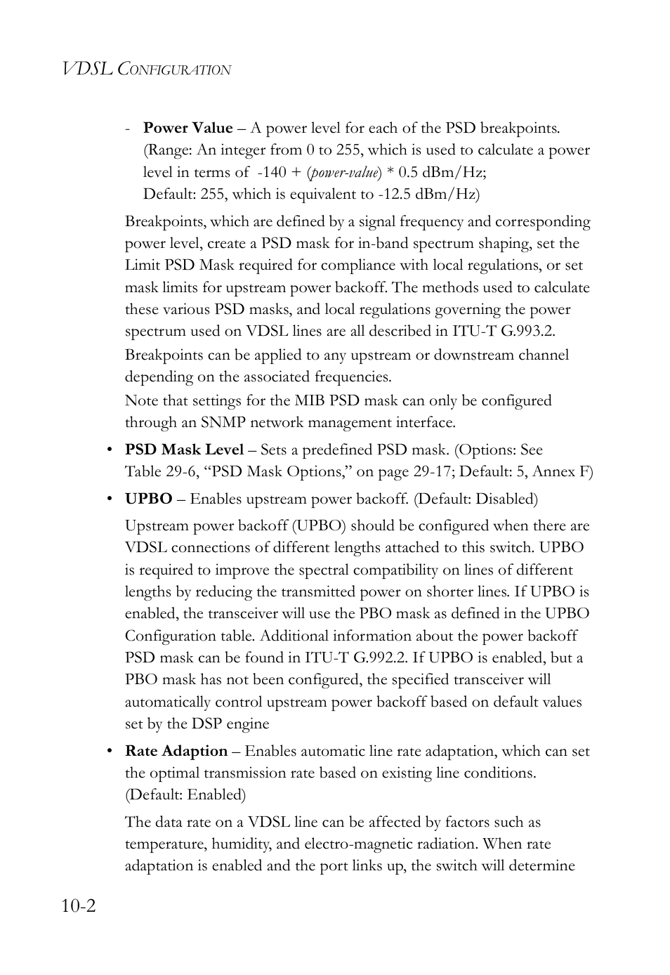 Vdsl c | SMC Networks TigerAccess SMC7816M User Manual | Page 254 / 962