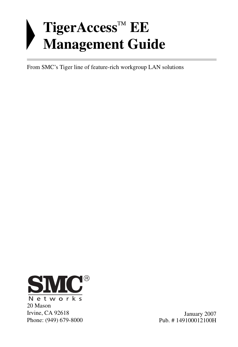 Tigeraccess, Ee management guide | SMC Networks TigerAccess SMC7816M User Manual | Page 3 / 962