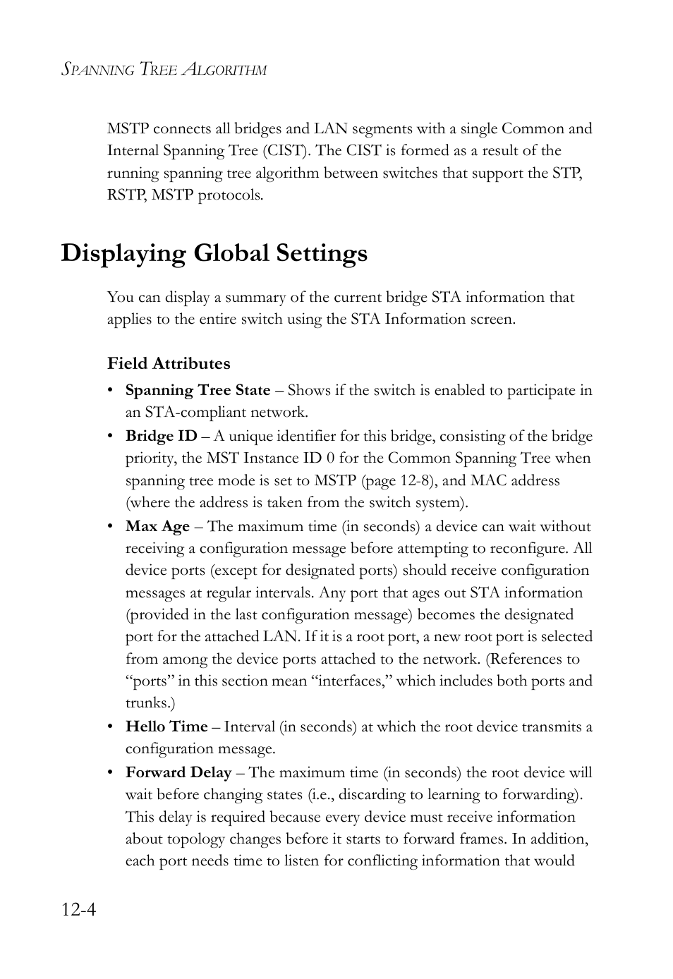 Displaying global settings, Displaying global settings -4 | SMC Networks TigerAccess SMC7816M User Manual | Page 304 / 962