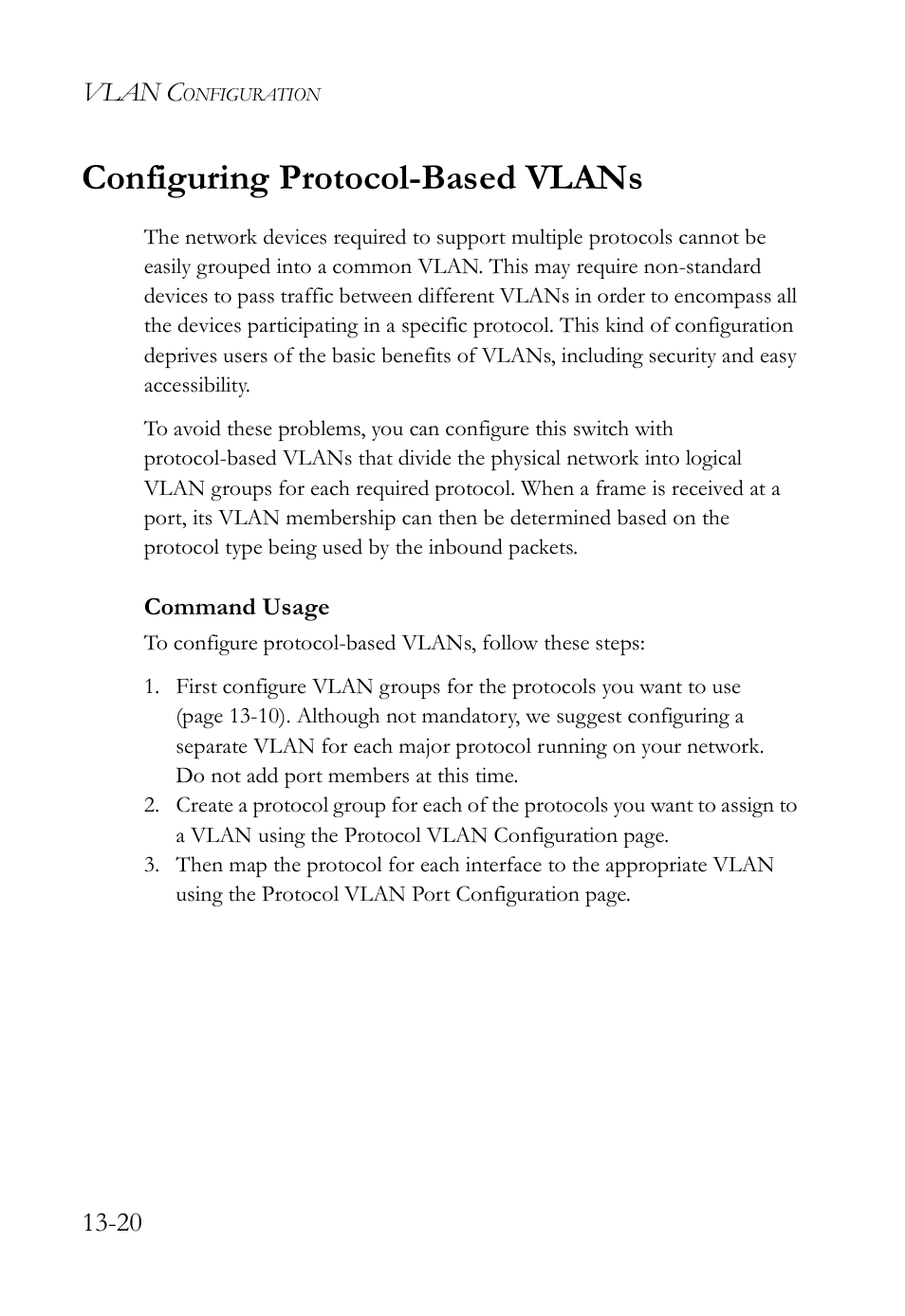 Configuring protocol-based vlans, Configuring protocol-based vlans -20 | SMC Networks TigerAccess SMC7816M User Manual | Page 350 / 962