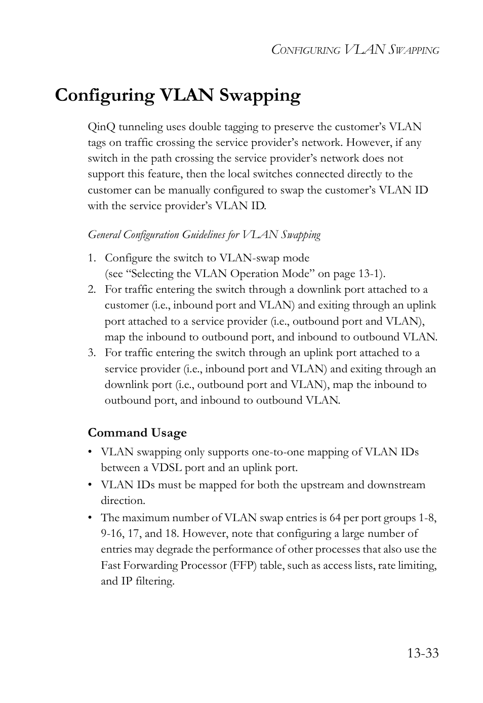 Configuring vlan swapping, Configuring vlan swapping -33, Vlan s | SMC Networks TigerAccess SMC7816M User Manual | Page 363 / 962