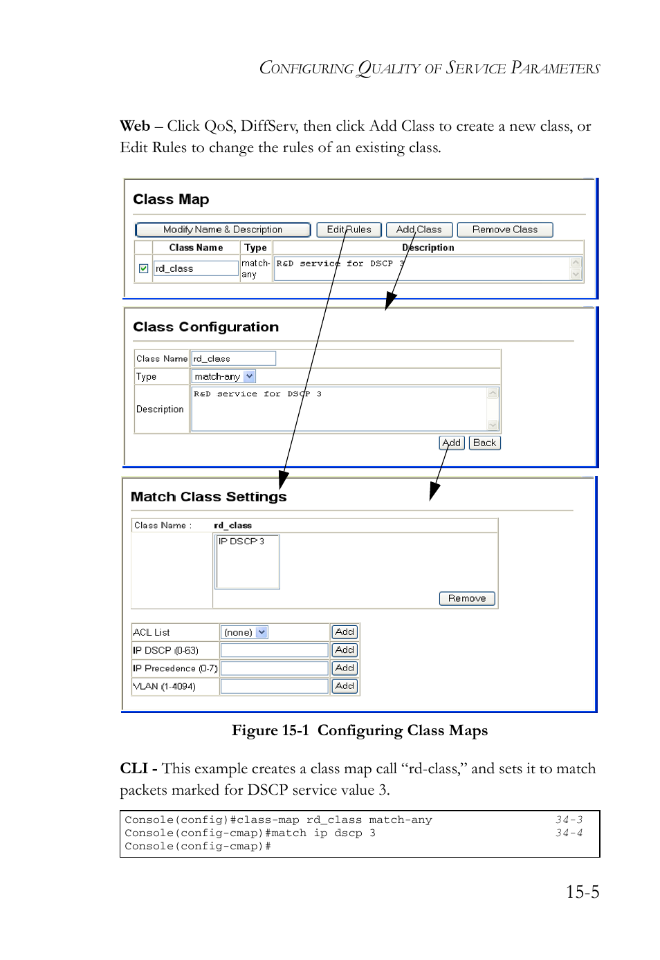 Figure 15-1 configuring class maps -5 | SMC Networks TigerAccess SMC7816M User Manual | Page 389 / 962