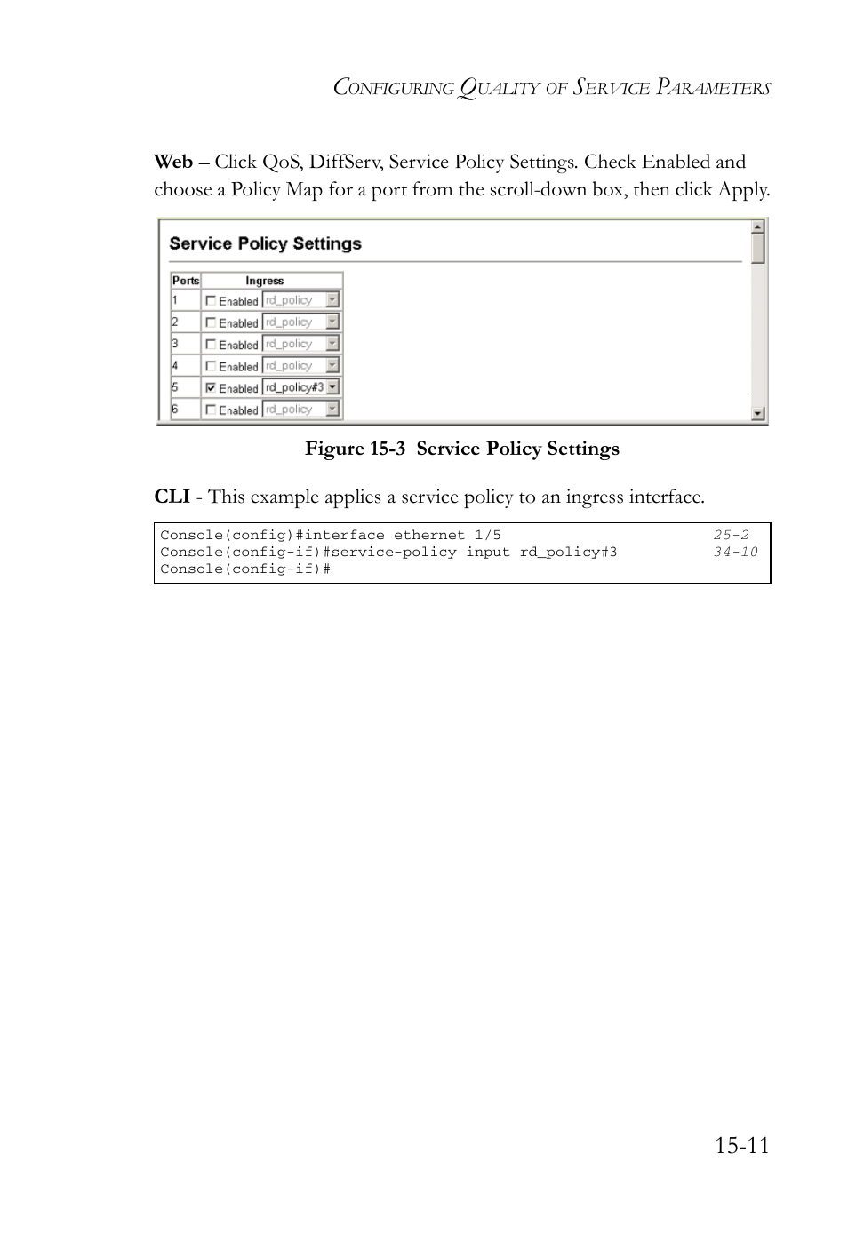 Figure 15-3 service policy settings -11 | SMC Networks TigerAccess SMC7816M User Manual | Page 395 / 962