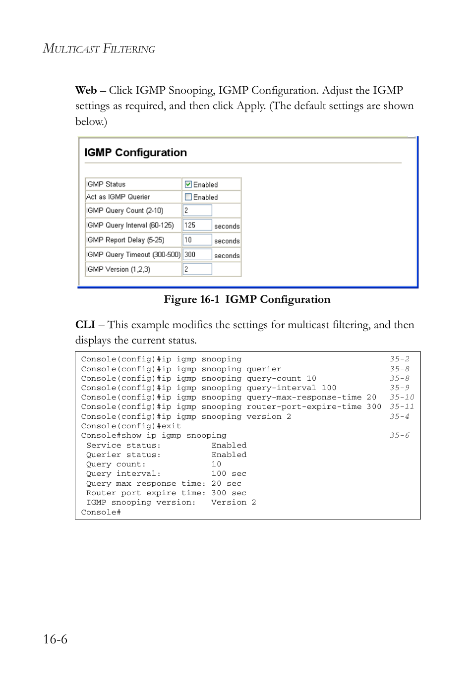 Figure 16-1 igmp configuration -6 | SMC Networks TigerAccess SMC7816M User Manual | Page 402 / 962