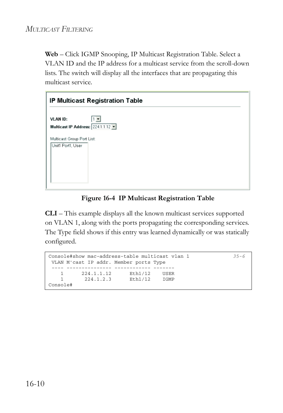 Figure 16-4 ip multicast registration table -10 | SMC Networks TigerAccess SMC7816M User Manual | Page 406 / 962