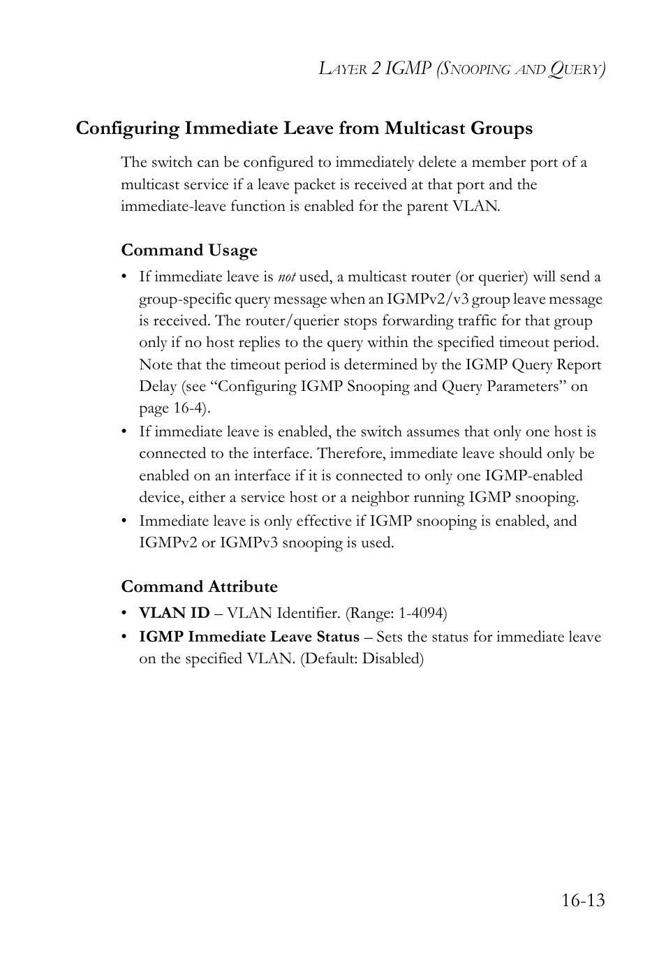 Configuring immediate leave from multicast groups, 2 igmp (s | SMC Networks TigerAccess SMC7816M User Manual | Page 409 / 962