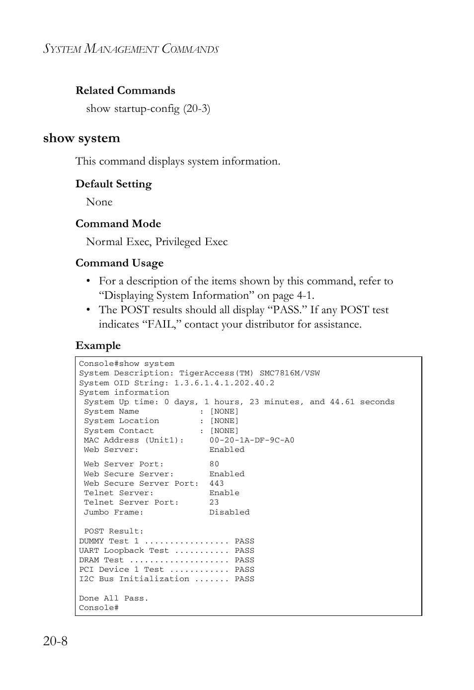 Show system, Show system -8 | SMC Networks TigerAccess SMC7816M User Manual | Page 468 / 962