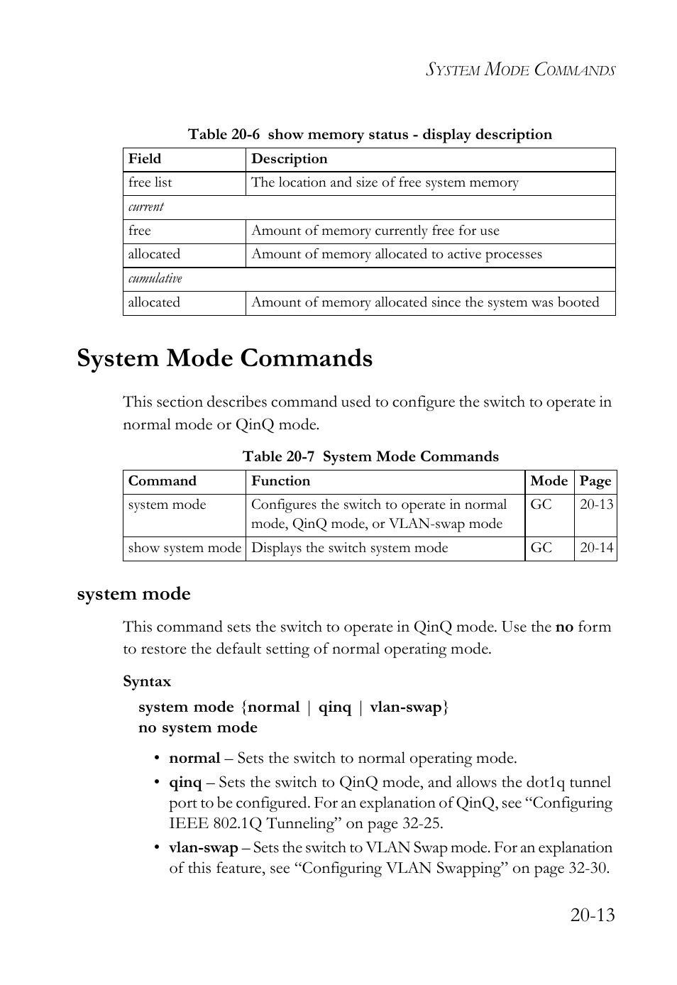 System mode commands, System mode, System mode commands -13 | System mode -13 | SMC Networks TigerAccess SMC7816M User Manual | Page 473 / 962