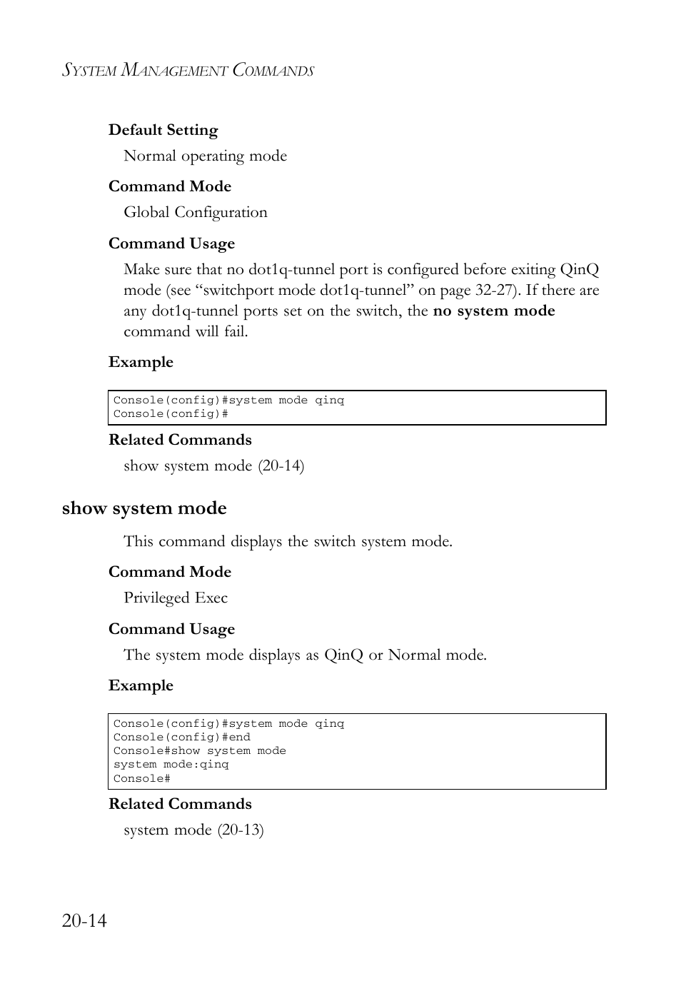 Show system mode, Show system mode -14 | SMC Networks TigerAccess SMC7816M User Manual | Page 474 / 962