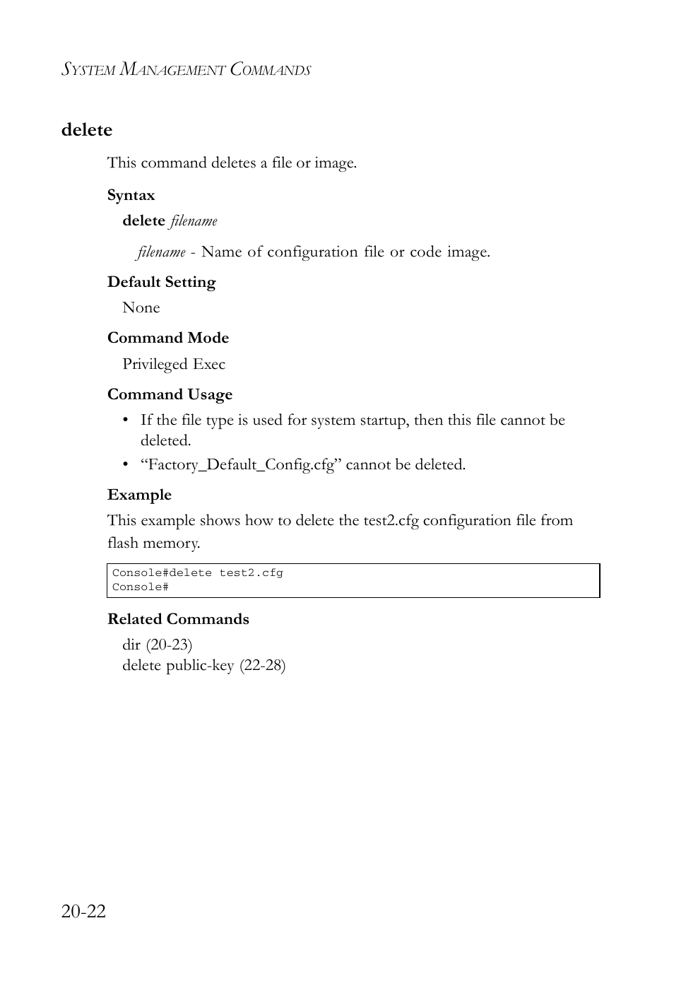 Delete, Delete -22, 22 delete | SMC Networks TigerAccess SMC7816M User Manual | Page 482 / 962