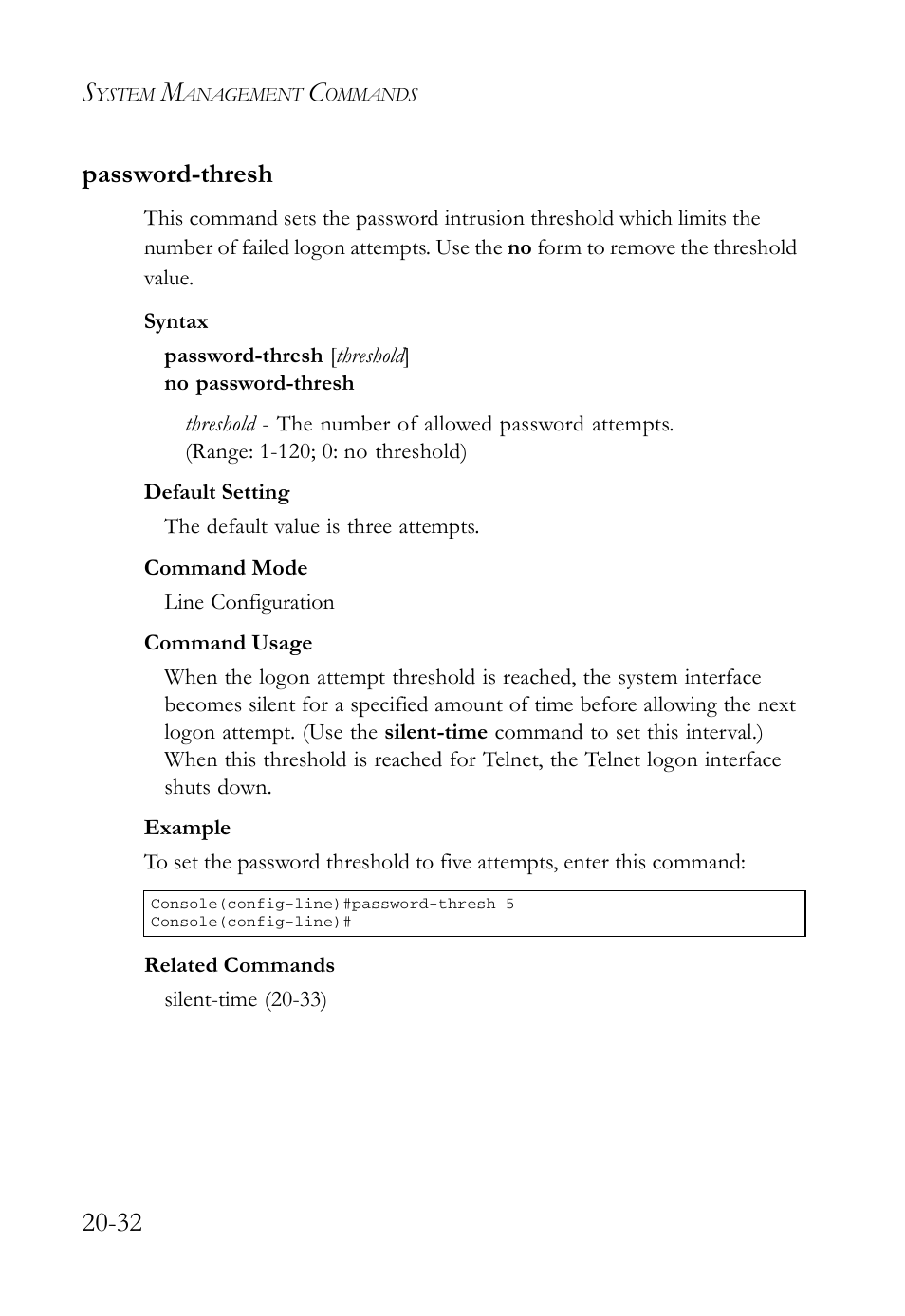 Password-thresh, Password-thresh -32, 32 password-thresh | SMC Networks TigerAccess SMC7816M User Manual | Page 492 / 962