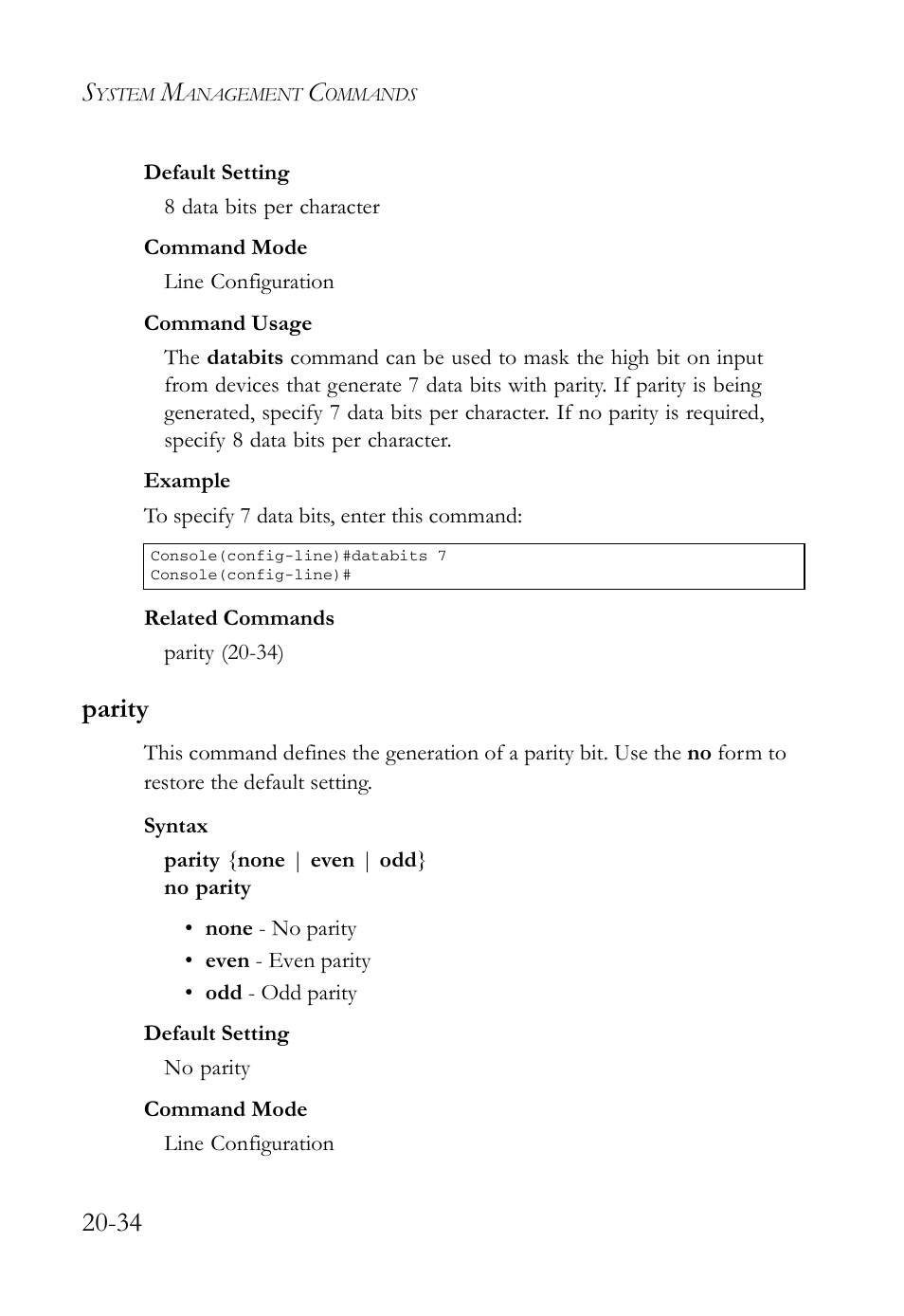 Parity, Parity -34 | SMC Networks TigerAccess SMC7816M User Manual | Page 494 / 962