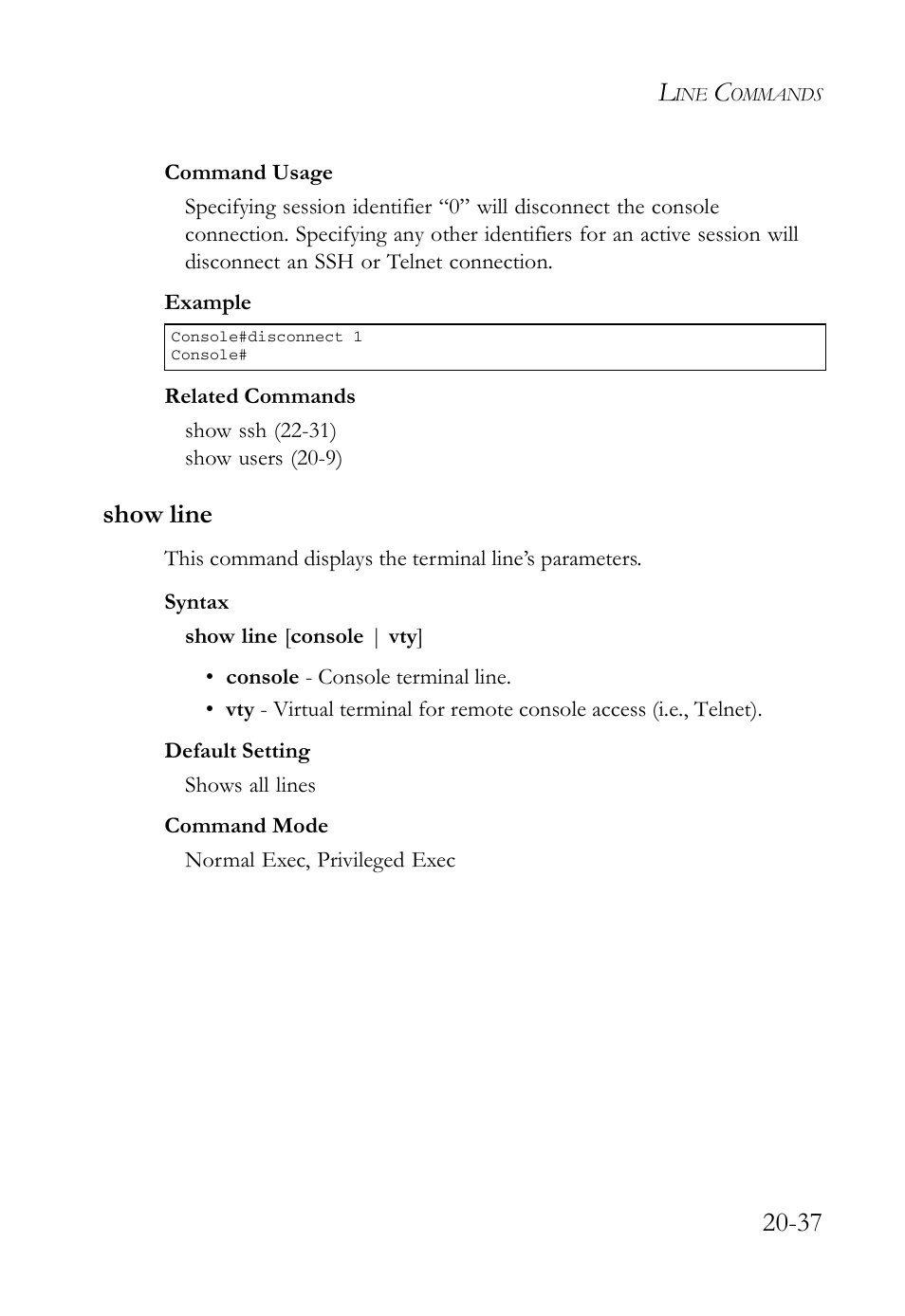 Show line, Show line -37 | SMC Networks TigerAccess SMC7816M User Manual | Page 497 / 962
