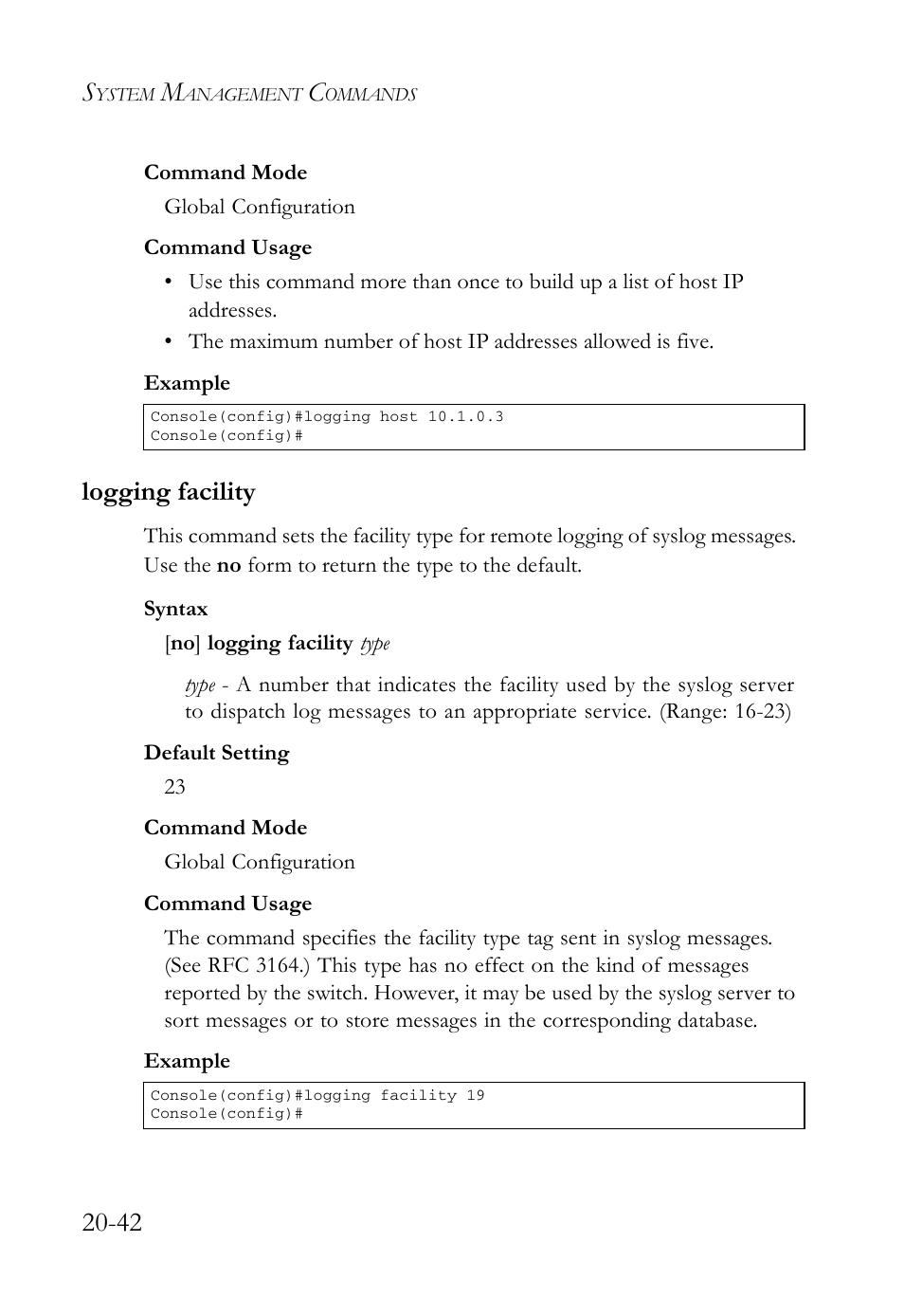 Logging facility, Logging facility -42 | SMC Networks TigerAccess SMC7816M User Manual | Page 502 / 962