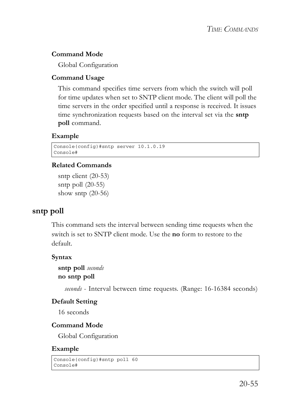 Sntp poll, Sntp poll -55 | SMC Networks TigerAccess SMC7816M User Manual | Page 515 / 962