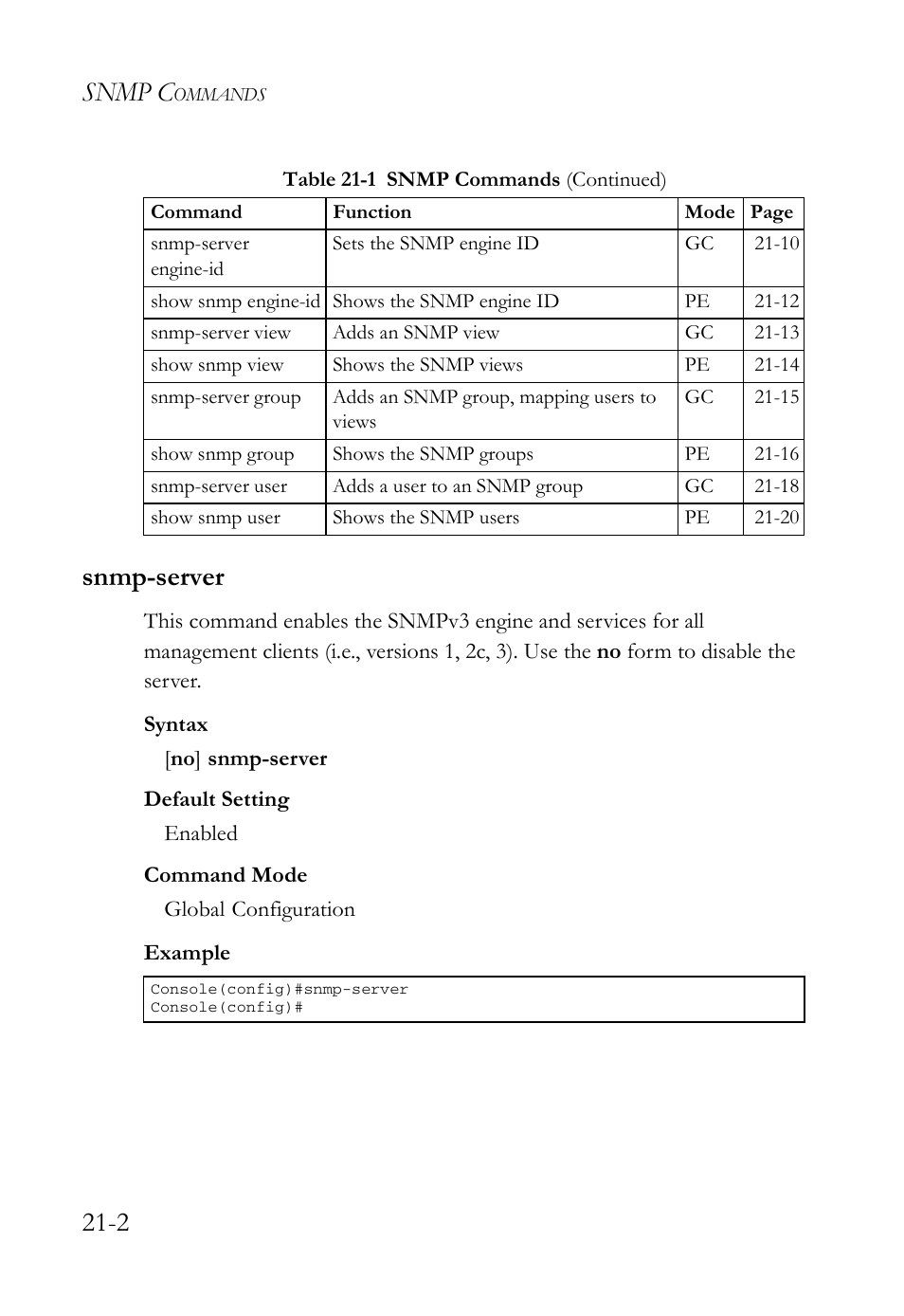 Snmp-server, Snmp-server -2, Snmp c | 2 snmp-server | SMC Networks TigerAccess SMC7816M User Manual | Page 522 / 962