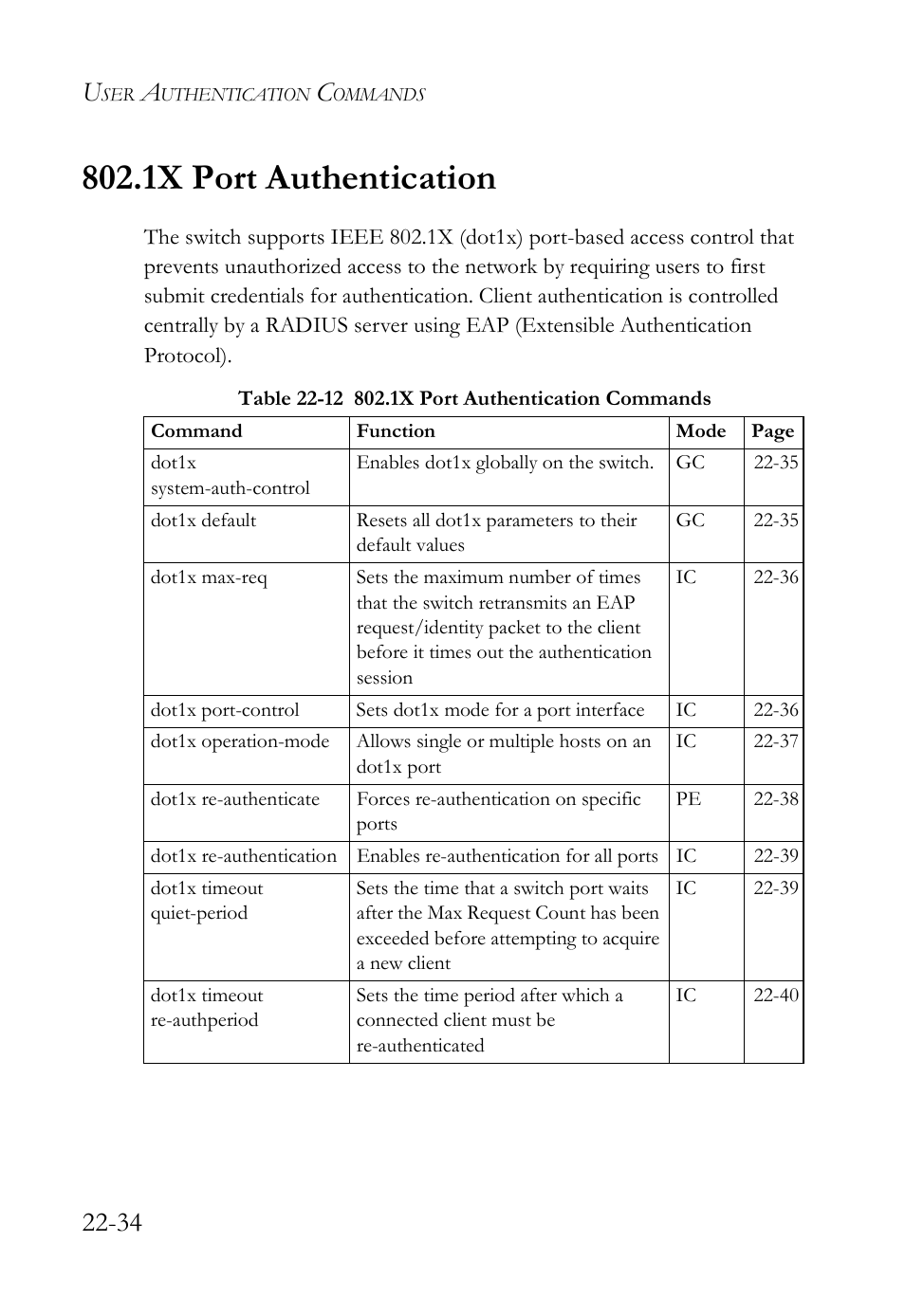 1x port authentication, 1x port authentication -34 | SMC Networks TigerAccess SMC7816M User Manual | Page 574 / 962