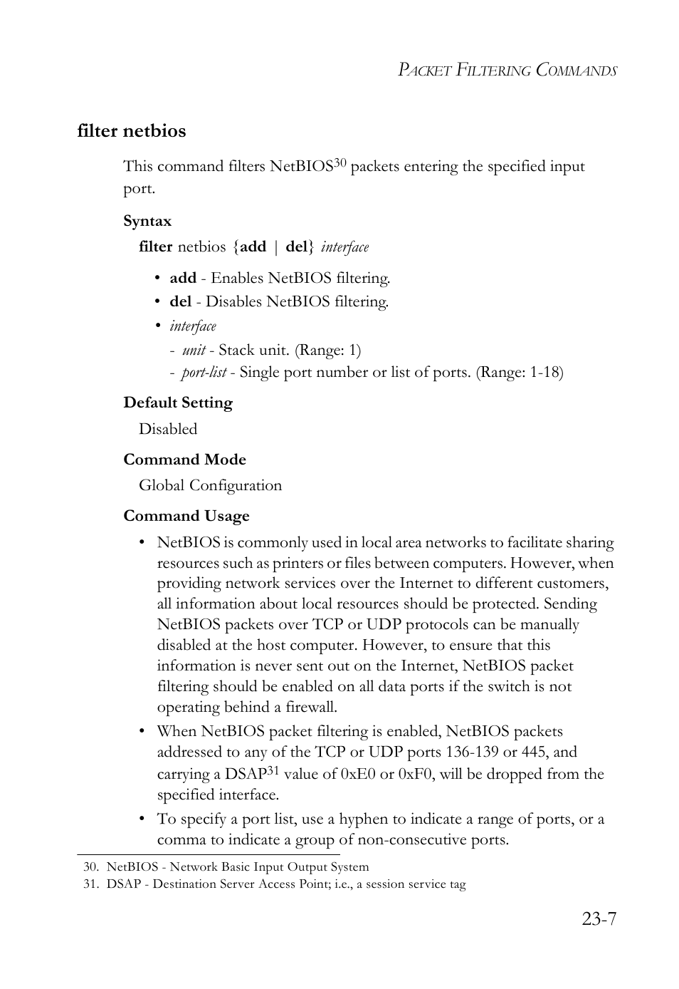 Filter netbios, Filter netbios -7, 7 filter netbios | SMC Networks TigerAccess SMC7816M User Manual | Page 595 / 962