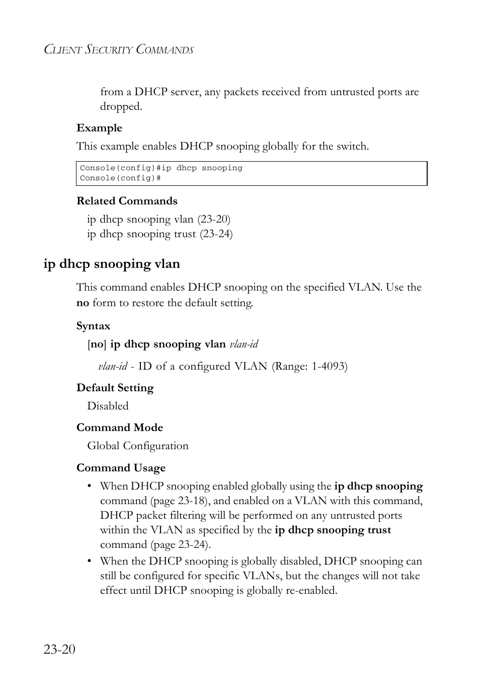 Ip dhcp snooping vlan, Ip dhcp snooping vlan -20 | SMC Networks TigerAccess SMC7816M User Manual | Page 608 / 962