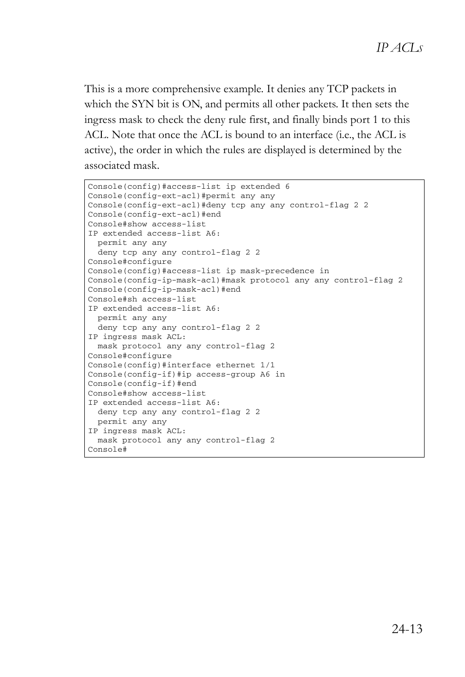 Ip acl | SMC Networks TigerAccess SMC7816M User Manual | Page 627 / 962