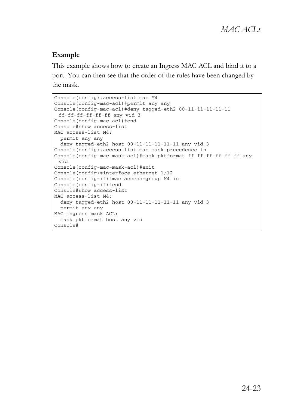 Mac acl | SMC Networks TigerAccess SMC7816M User Manual | Page 637 / 962