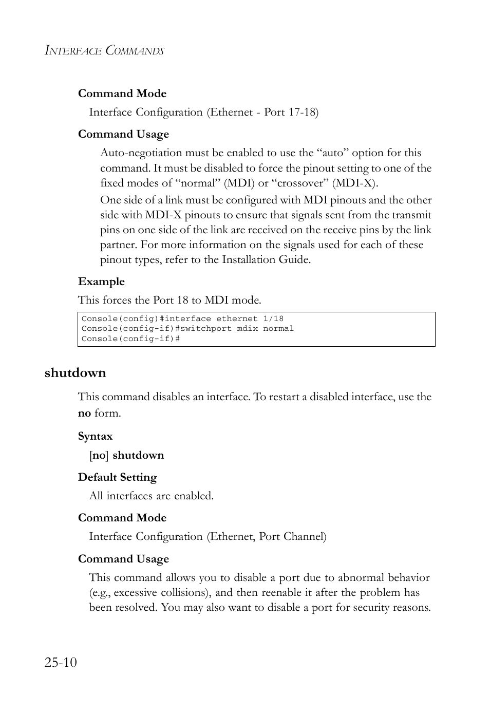 Shutdown, Shutdown -10, Shutdown co | Shutdown (25-10) | SMC Networks TigerAccess SMC7816M User Manual | Page 652 / 962