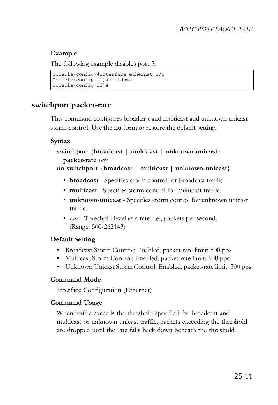 Switchport packet-rate, Switchport packet-rate -11 | SMC Networks TigerAccess SMC7816M User Manual | Page 653 / 962