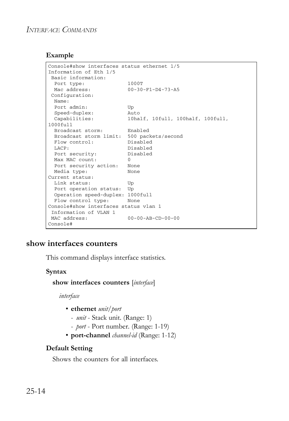 Show interfaces counters, Show interfaces counters -14 | SMC Networks TigerAccess SMC7816M User Manual | Page 656 / 962