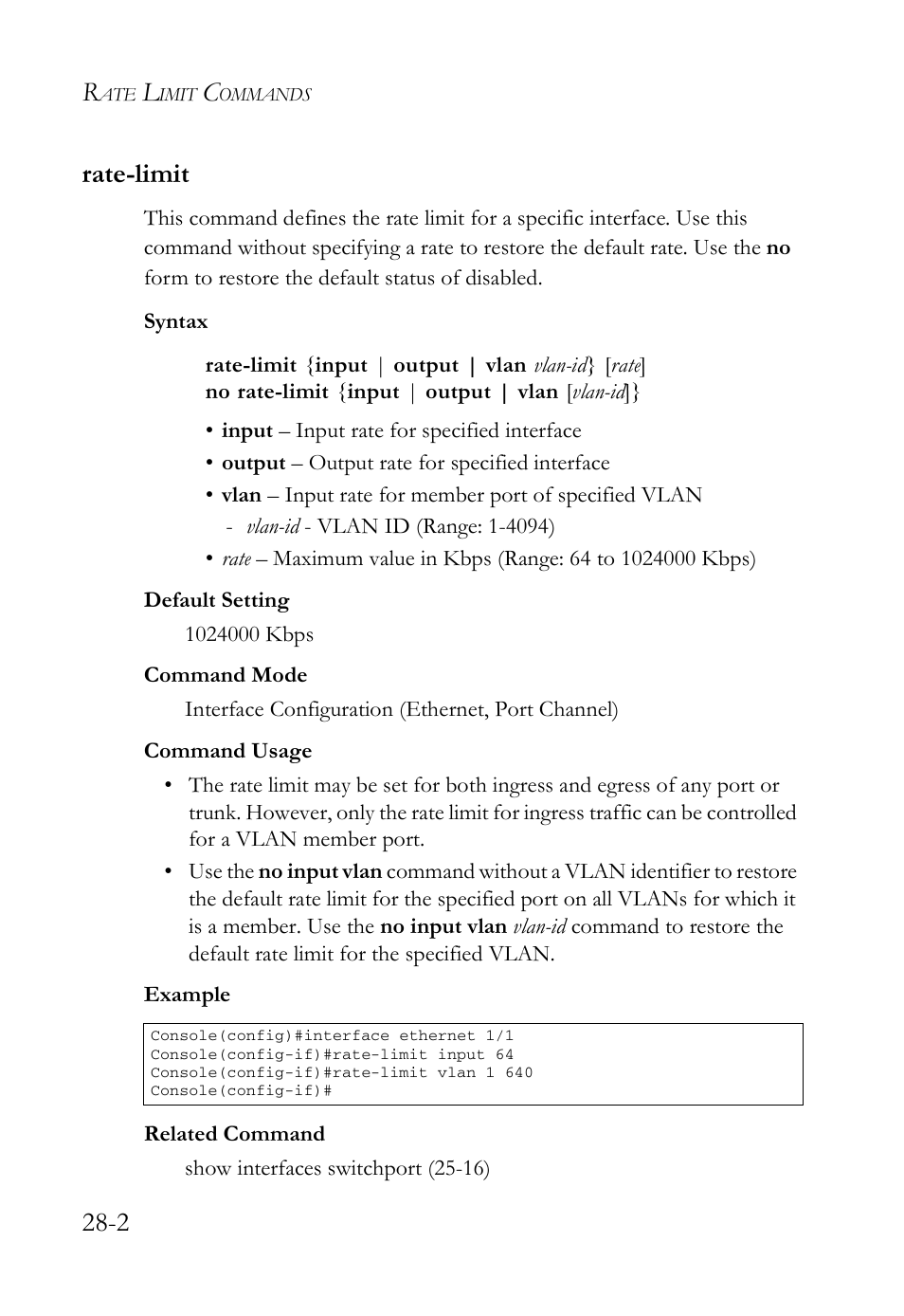 Rate-limit, Rate-limit -2, 2 rate-limit | SMC Networks TigerAccess SMC7816M User Manual | Page 680 / 962