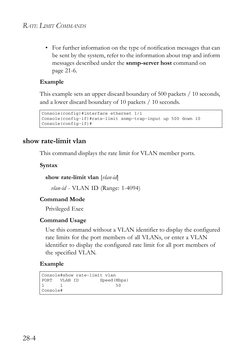 Show rate-limit vlan, Show rate-limit vlan -4 | SMC Networks TigerAccess SMC7816M User Manual | Page 682 / 962