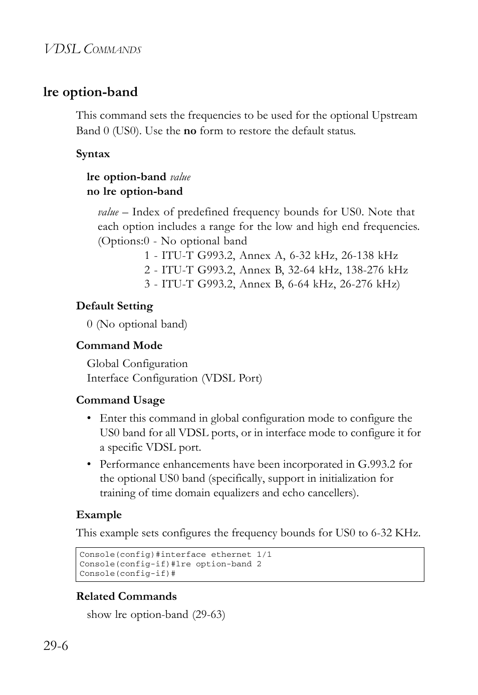 Lre option-band, Lre option-band -6, Vdsl c | 6 lre option-band | SMC Networks TigerAccess SMC7816M User Manual | Page 688 / 962