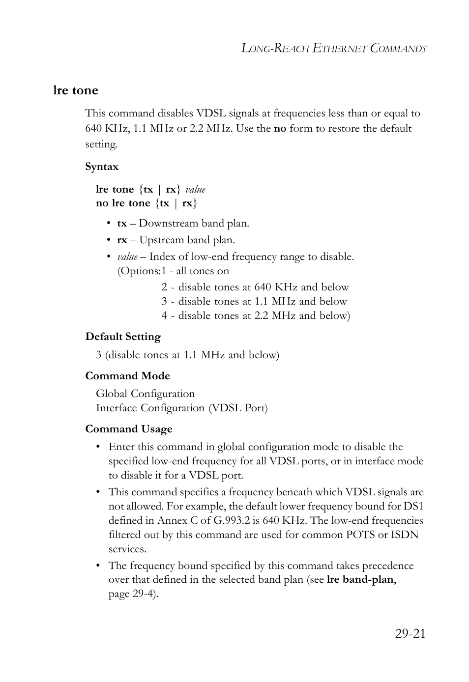 Lre tone, Lre tone -21, 21 lre tone | SMC Networks TigerAccess SMC7816M User Manual | Page 703 / 962