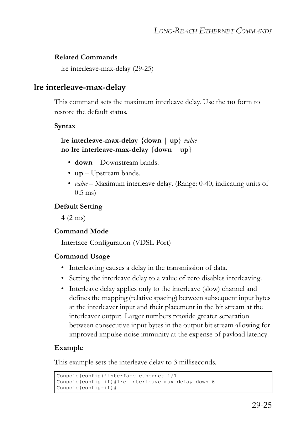Lre interleave-max-delay, Lre interleave-max-delay -25 | SMC Networks TigerAccess SMC7816M User Manual | Page 707 / 962