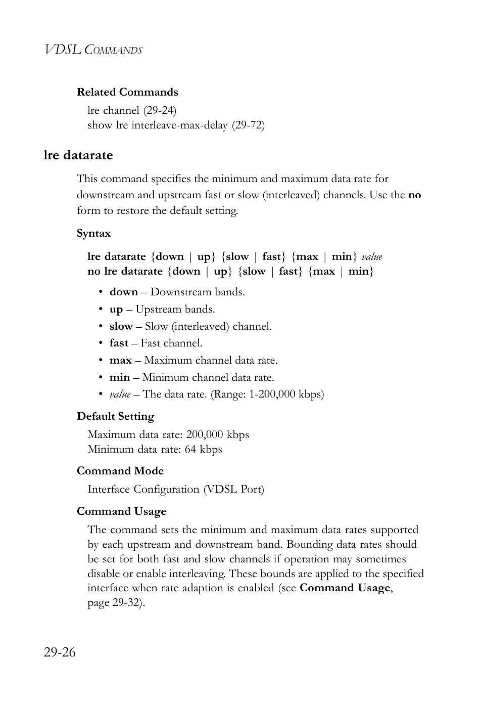 Lre datarate, Lre datarate -26, Vdsl c | SMC Networks TigerAccess SMC7816M User Manual | Page 708 / 962