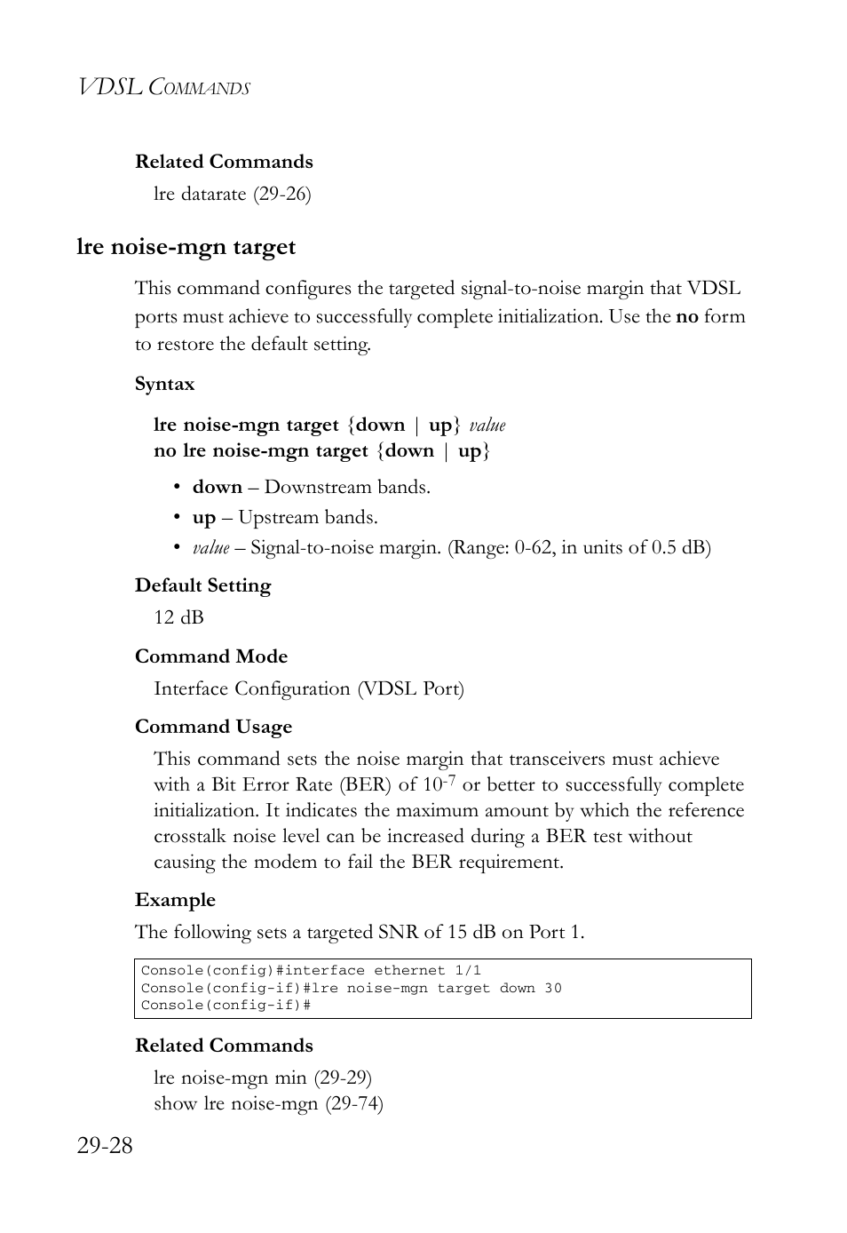 Lre noise-mgn target, Lre noise-mgn target -28, Vdsl c | SMC Networks TigerAccess SMC7816M User Manual | Page 710 / 962