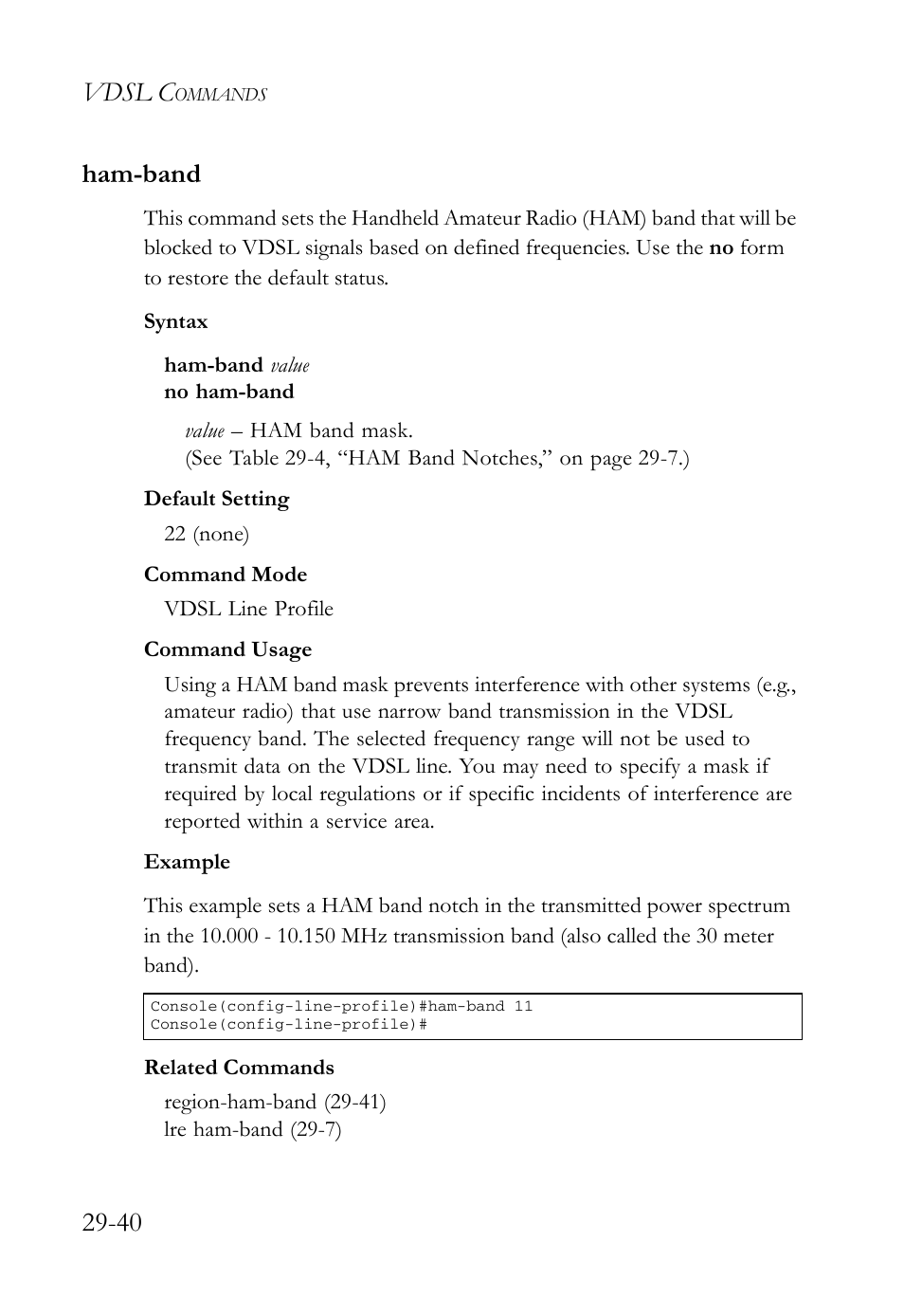 Ham-band, Ham-band -40, Vdsl c | 40 ham-band | SMC Networks TigerAccess SMC7816M User Manual | Page 722 / 962