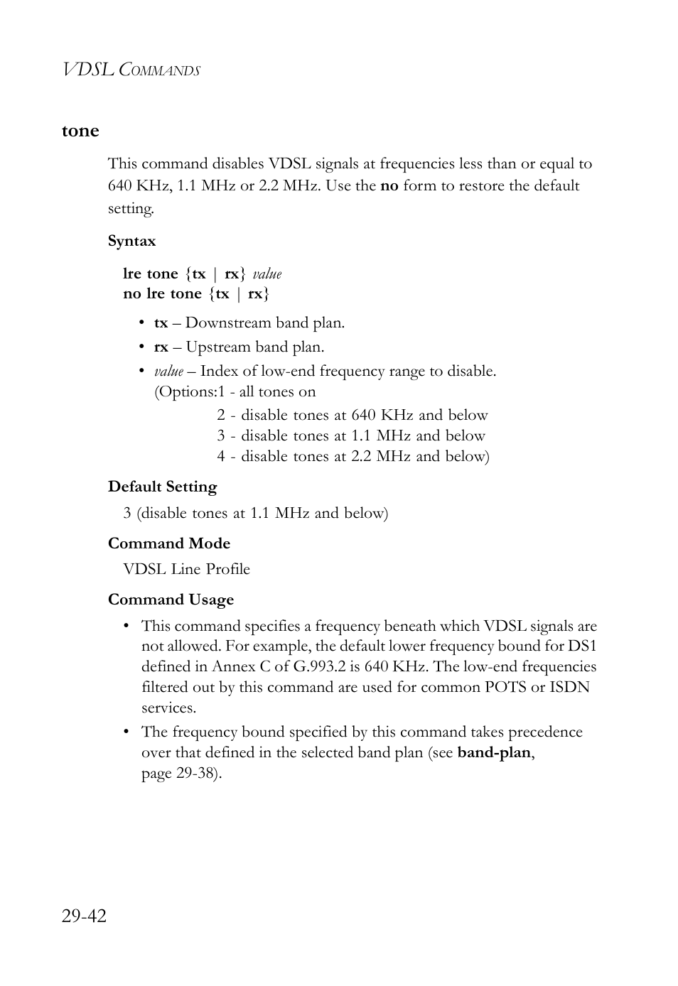 Tone, Tone -42, Vdsl c | 42 tone | SMC Networks TigerAccess SMC7816M User Manual | Page 724 / 962