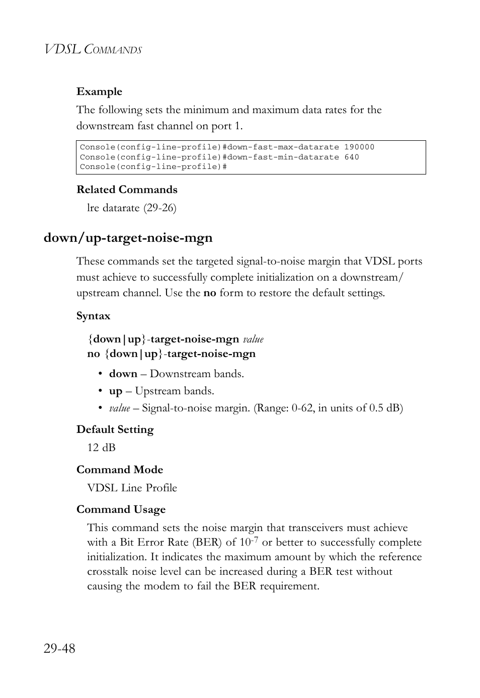 Down/up-target-noise-mgn, Down/up-target-noise-mgn -48, Vdsl c | SMC Networks TigerAccess SMC7816M User Manual | Page 730 / 962
