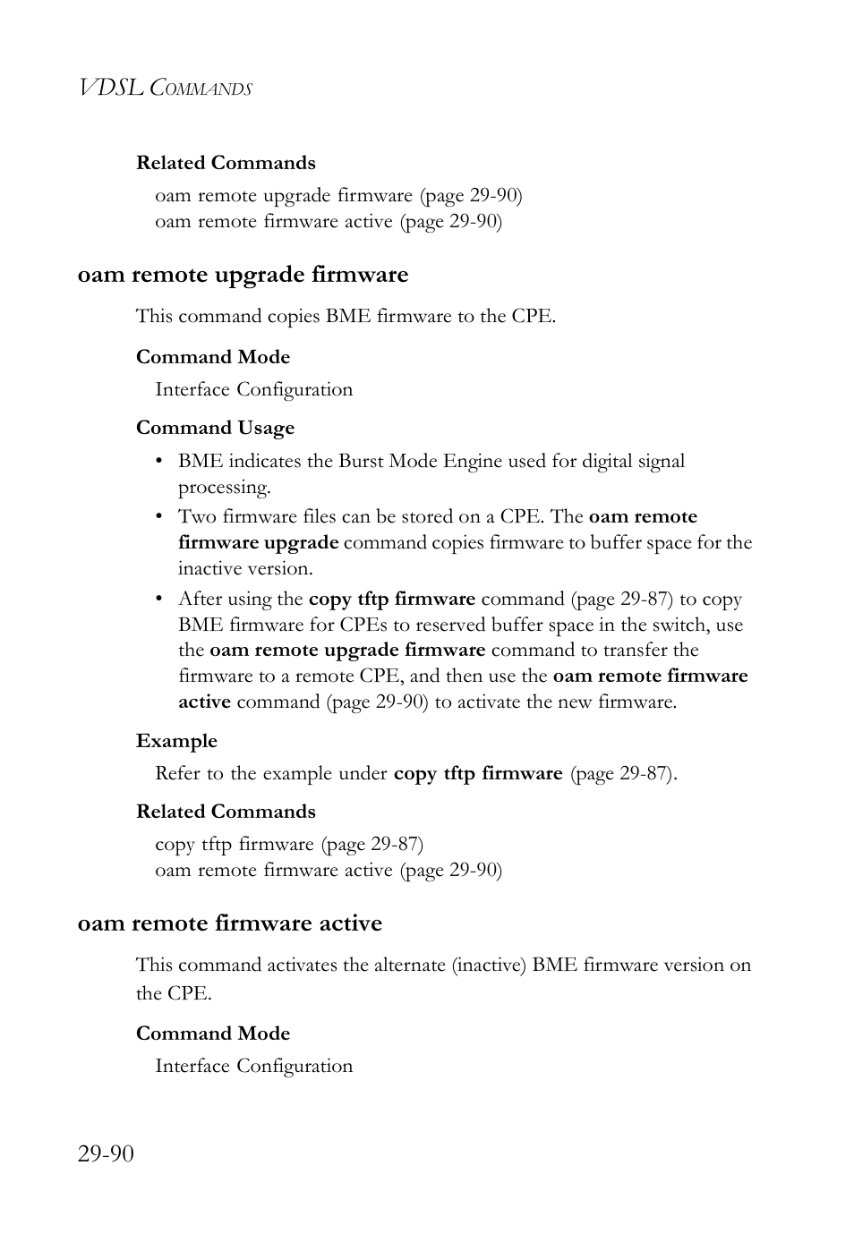 Oam remote upgrade firmware, Oam remote firmware active, Oam remote upgrade firmware , a | E oam remote firmware active, Vdsl c | SMC Networks TigerAccess SMC7816M User Manual | Page 772 / 962