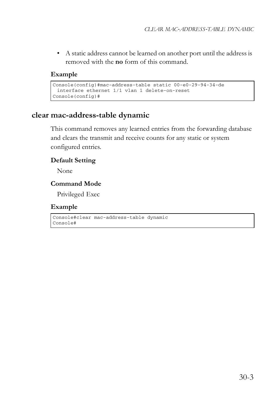 Clear mac-address-table dynamic, Clear mac-address-table dynamic -3 | SMC Networks TigerAccess SMC7816M User Manual | Page 777 / 962