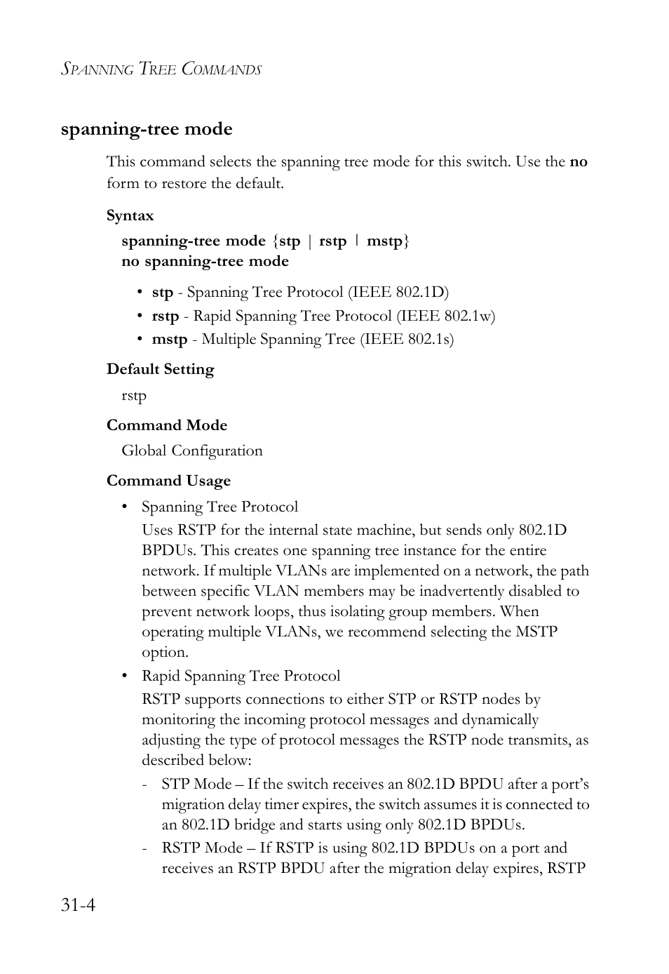 Spanning-tree mode, Spanning-tree mode -4, 4 spanning-tree mode | SMC Networks TigerAccess SMC7816M User Manual | Page 784 / 962