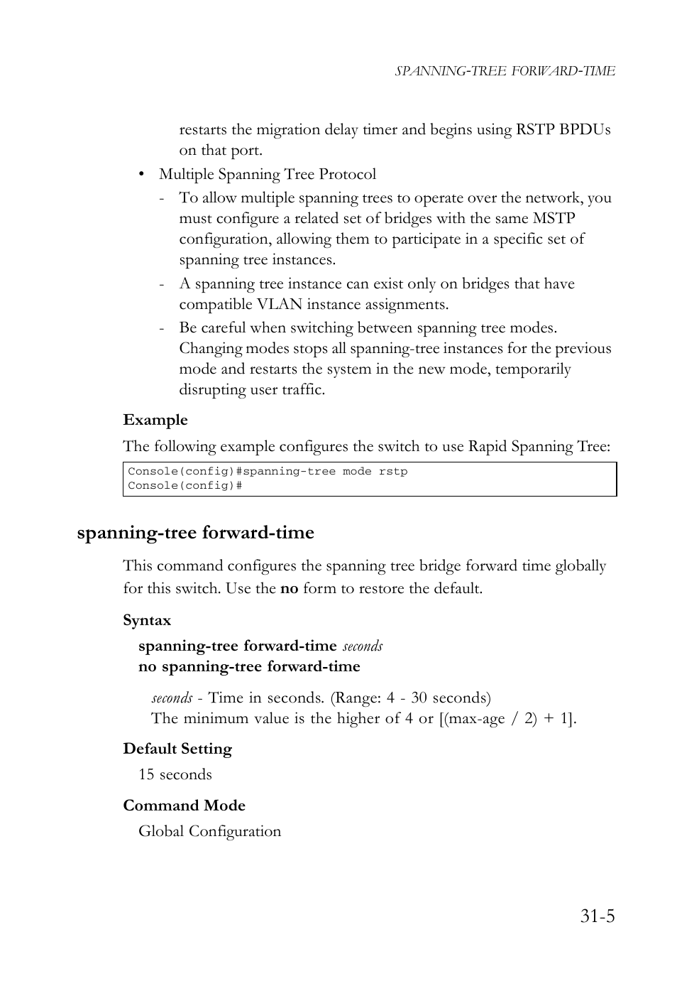 Spanning-tree forward-time, Spanning-tree forward-time -5 | SMC Networks TigerAccess SMC7816M User Manual | Page 785 / 962