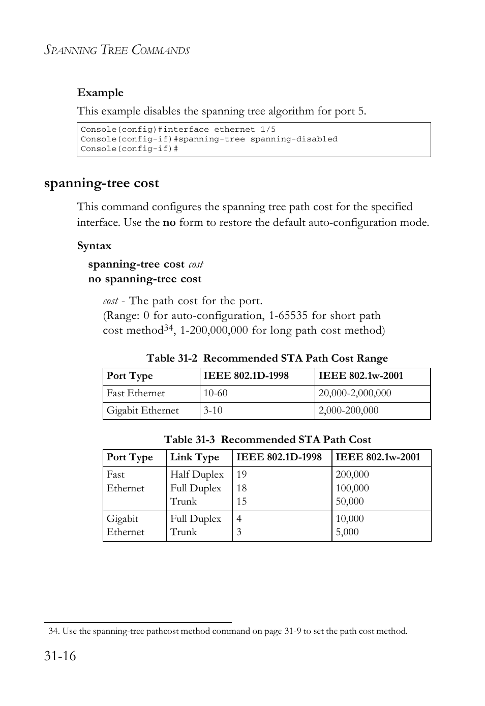 Spanning-tree cost, Spanning-tree cost -16 | SMC Networks TigerAccess SMC7816M User Manual | Page 796 / 962