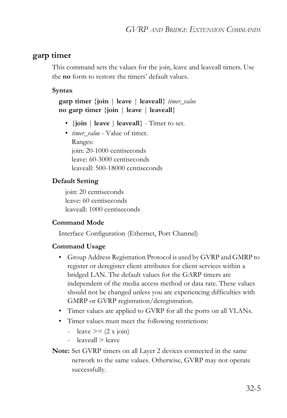 Garp timer, Garp timer -5, Gvrp | 5 garp timer | SMC Networks TigerAccess SMC7816M User Manual | Page 813 / 962