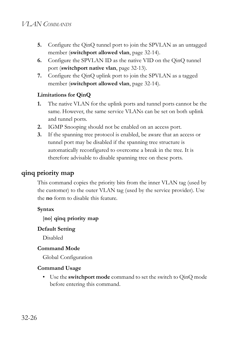 Qinq priority map, Qinq priority map -26, Vlan c | SMC Networks TigerAccess SMC7816M User Manual | Page 834 / 962