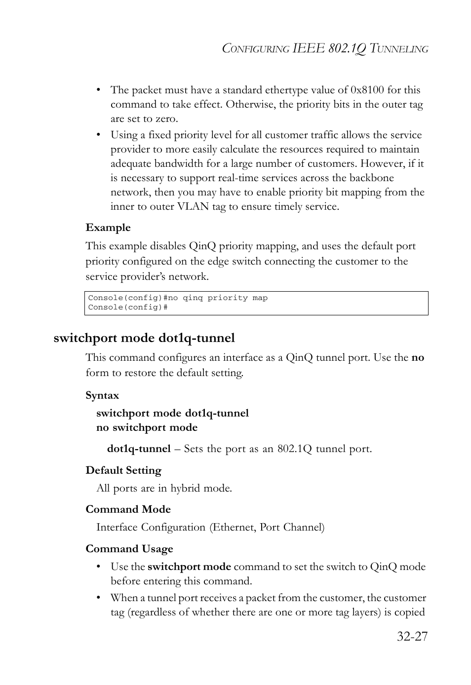 Switchport mode dot1q-tunnel, Switchport mode dot1q-tunnel -27, Ieee 802.1q t | SMC Networks TigerAccess SMC7816M User Manual | Page 835 / 962