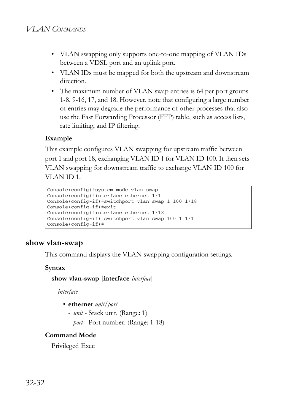 Show vlan-swap, Show vlan-swap -32, Vlan c | SMC Networks TigerAccess SMC7816M User Manual | Page 840 / 962