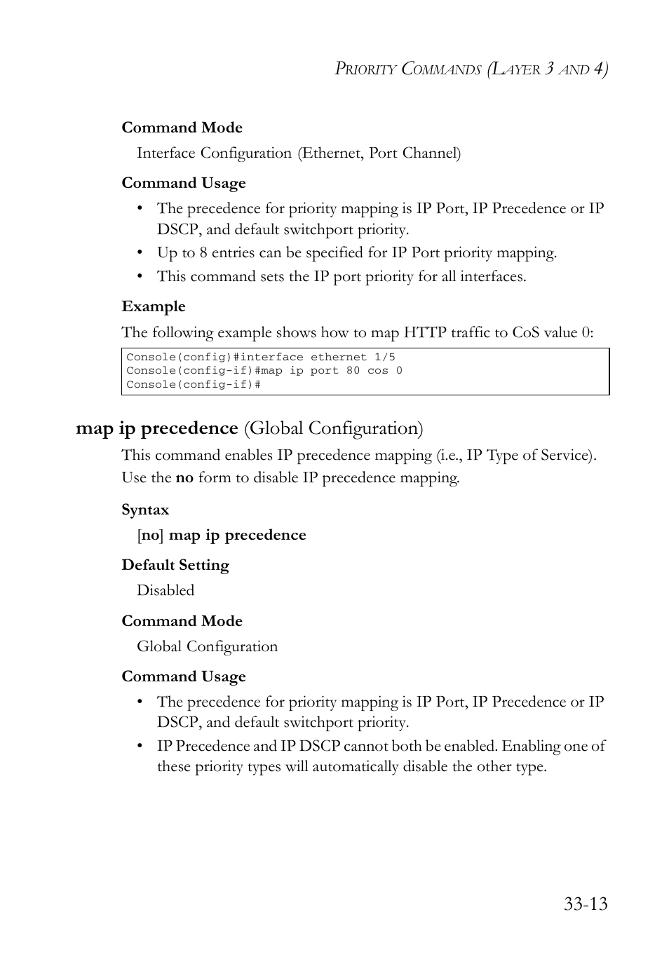 Map ip precedence (global configuration), Map ip precedence (global configuration) -13 | SMC Networks TigerAccess SMC7816M User Manual | Page 855 / 962